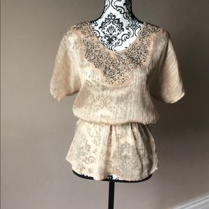 Gold sheer blouse